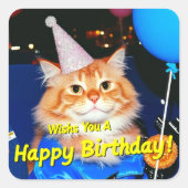 ハッピーバースデー スクエアシール (正面)