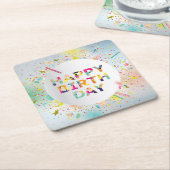 ハッピーバースデー スクエアペーパーコースター (アングル)