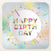 ハッピーバースデー スクエアペーパーコースター (正面)
