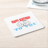 ハッピーバースデー スクエアペーパーコースター (アングル)