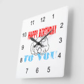 ハッピーバースデー スクエア壁時計 (傾斜)