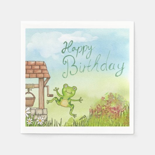 ハッピーバースデー スタンダードカクテルナプキン (正面)