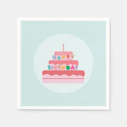 ハッピーバースデー スタンダードカクテルナプキン (正面)