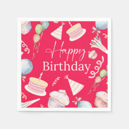 ハッピーバースデー スタンダードカクテルナプキン