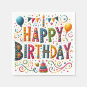 ハッピーバースデー スタンダードカクテルナプキン (正面)