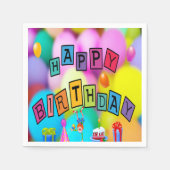 ハッピーバースデー スタンダードカクテルナプキン (正面)
