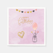 ハッピーバースデー スタンダードカクテルナプキン (正面)