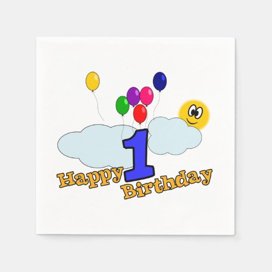 ハッピーバースデー スタンダードカクテルナプキン (正面)