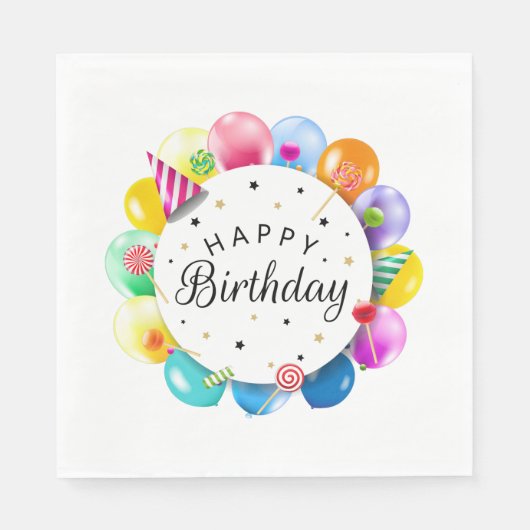 ハッピーバースデー スタンダードランチョンナプキン (正面)