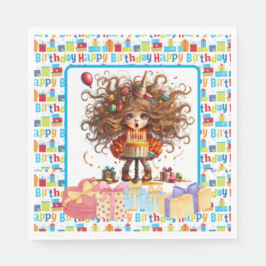 ハッピーバースデー スタンダードランチョンナプキン (正面)