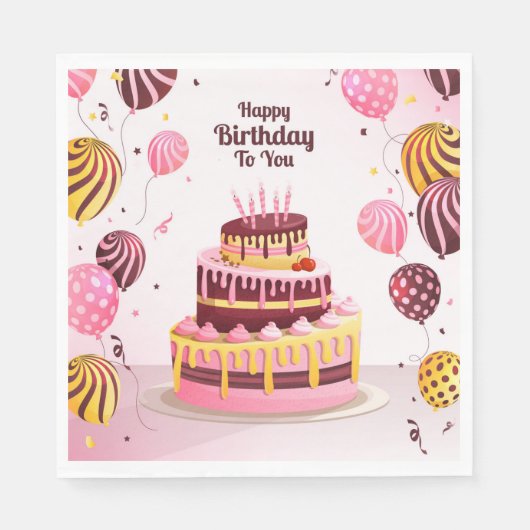 ハッピーバースデー スタンダードランチョンナプキン (正面)