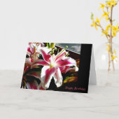 ハッピーバースデー~スターガーザーリリー カード (黄色い花)