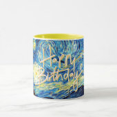 ハッピーバースデー、スター素晴らしリー・ナイトアート、 マグカップ (中央)