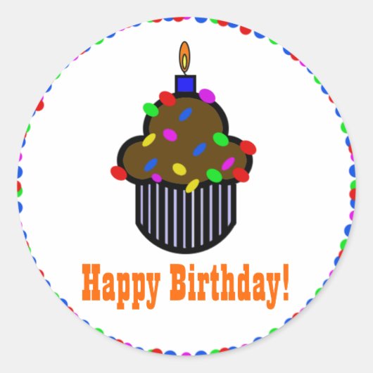 ハッピーバースデー!ステッカー ラウンドシール (正面)