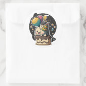 ハッピーバースデー」ステッカー！ ラウンドシール (バッグ)