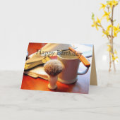 ハッピーバースデー、ストレートエッジかみそりカード カード (黄色い花)