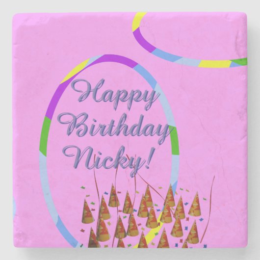 ハッピーバースデー ストーンコースター (正面)