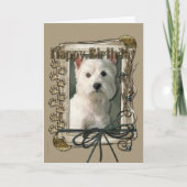 ハッピーバースデー – ストーンポーズウエストハイランドテリア カード (正面)