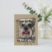 ハッピーバースデー – ストーンポーズシュナウザー ポストカード (スタンド正面)