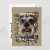 ハッピーバースデー – ストーンポーズシュナウザー ポストカード (正面/裏面)