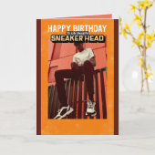 ハッピーバースデー/スニーカお気に入りのーへ カード (黄色い花)