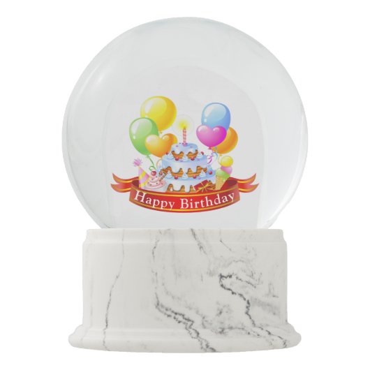 ハッピーバースデー スノーグローブ (正面)