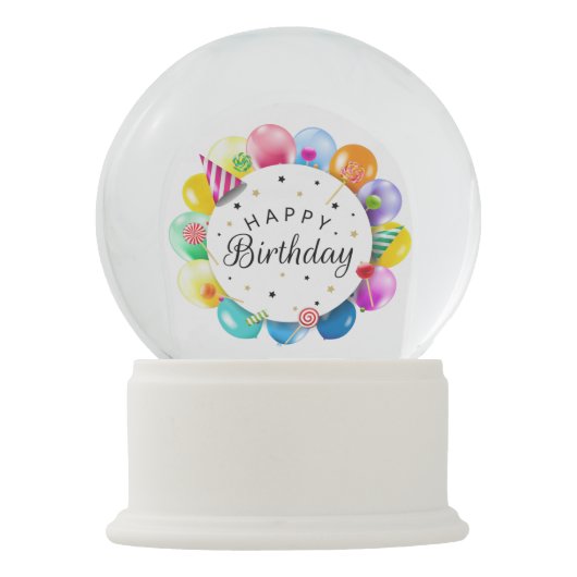ハッピーバースデー スノーグローブ (正面)