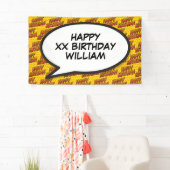 ハッピーバースデー スピーチバブル コミックブック 横断幕 (インサイチュ)