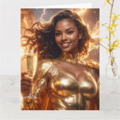 ハッピーバースデー スーパーヒーロー カード (黄色い花)