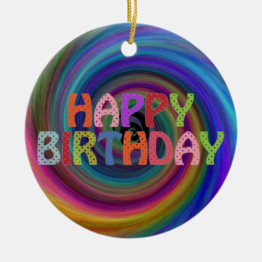 ハッピーバースデー セラミックオーナメント (正面)