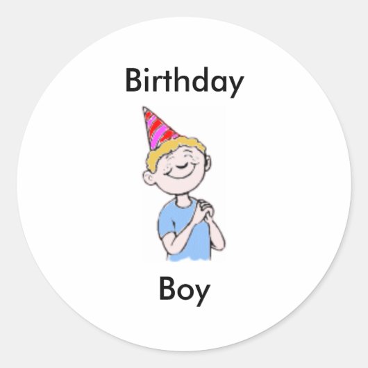 ハッピーバースデー！セール用ステッカー！ ラウンドシール (正面)