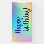 ハッピーバースデー!ソフトカラフルグラデーション 横断幕 (縦)