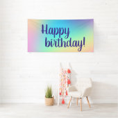 ハッピーバースデー!ソフトカラフルグラデーション 横断幕 (インサイチュ)