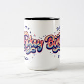 「ハッピーバースデー:タイポグラフィアート」 ツートーンマグカップ (中央)