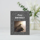 ハッピーバースデー。タキシード猫とバラ。 (スタンド正面)