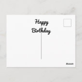 ハッピーバースデー。タキシード猫とバラ。 ポストカード (裏面)