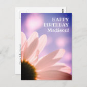 ハッピーバースデー ダイジー花 写真 カスタム ポストカード (正面/裏面)