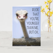 ハッピーバースデー |ダチョウ話 カード (黄色い花)