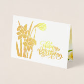 ハッピーバースデー。ダフォジルラグジュアリー実在フォイルカード 箔カード (正面)