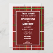 ハッピーバースデー チェック プライド バースデーパーティー イベント 招待状 (裏面)