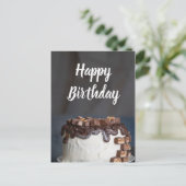 ハッピーバースデー チョコレート ケーキ ポストカード (スタンド正面)