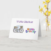 ハッピーバースデー**ツイン**乗楽しむり物 カード (黄色い花)