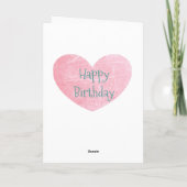 ハッピーバースデー、ティール(緑がかった色)、コーラルカード カード (裏面)