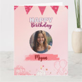 ハッピーバースデー ティーンのスイートガール カード (正面)