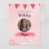 ハッピーバースデー ティーンのスイートガール ポストカード (正面)