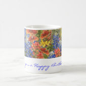 ハッピーバースデー! テキサス州の野生の花のマグ コーヒーマグカップ (中央)