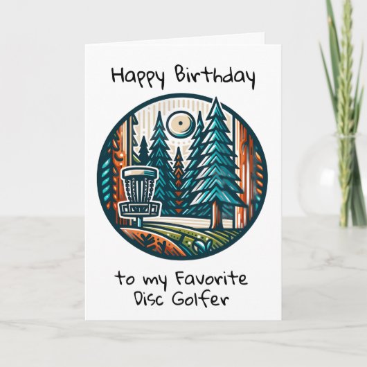 ハッピーバースデー |ディスクゴルフをテーマにした カード (正面)
