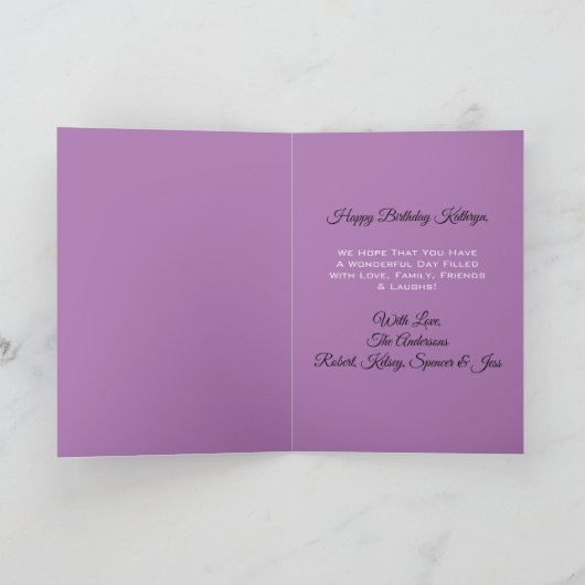 ハッピーバースデー・トゥ・ア・スペシャル・レディパーソナライズされたー カード (内部)