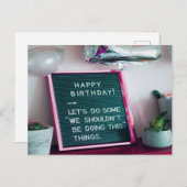 ハッピーバースデー!トラおもしろいブル ポストカード (正面/裏面)