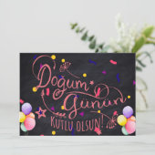 ハッピーバースデー(トルコ語) |トルコ語誕生日カード シーズンカード (スタンド正面)